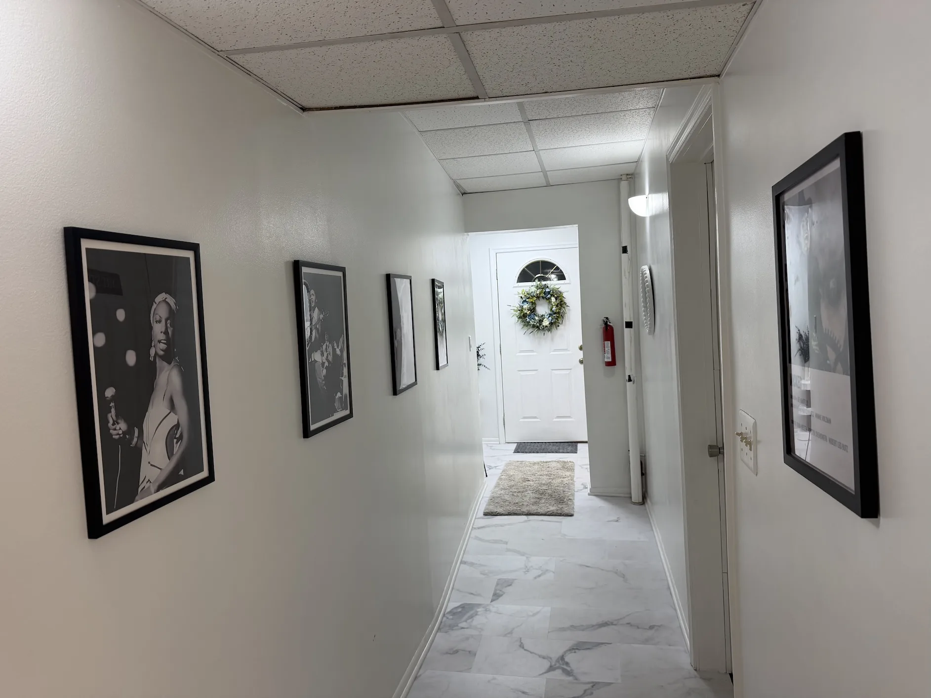 Hallway leading to the Morristown music studios